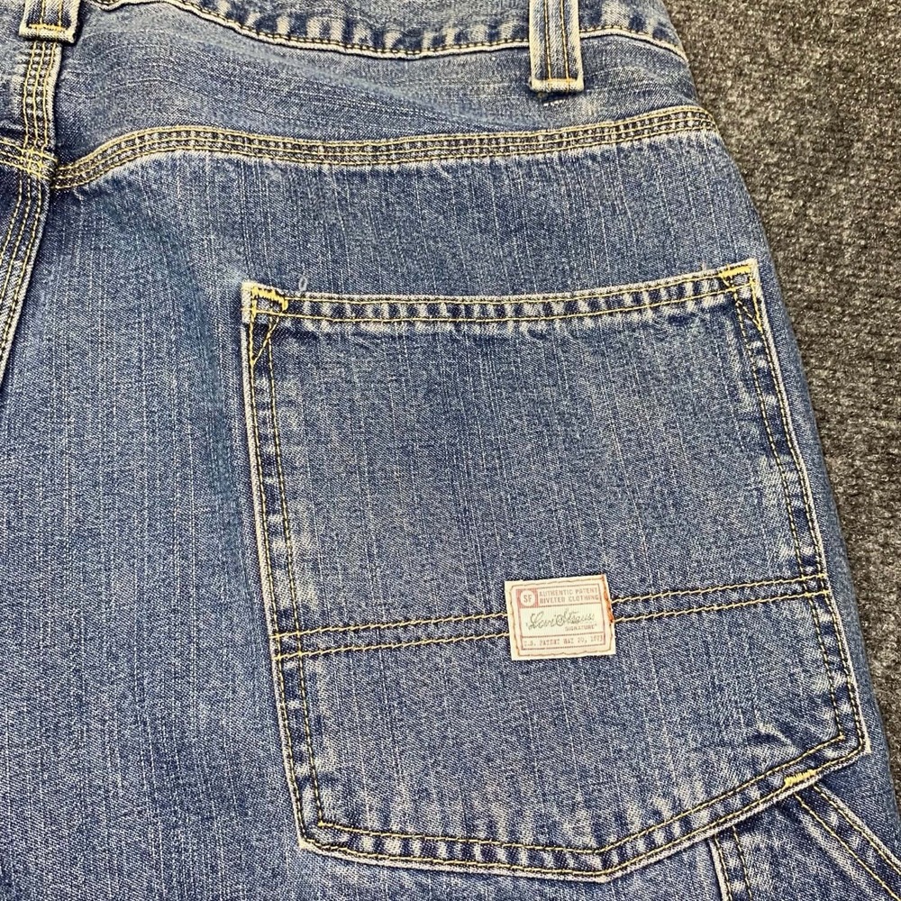 Levi's Carpenter Jeans Men 38x32 Blue 100% Cotton Medium Wash Signature Workwear - Picture 9 of 12